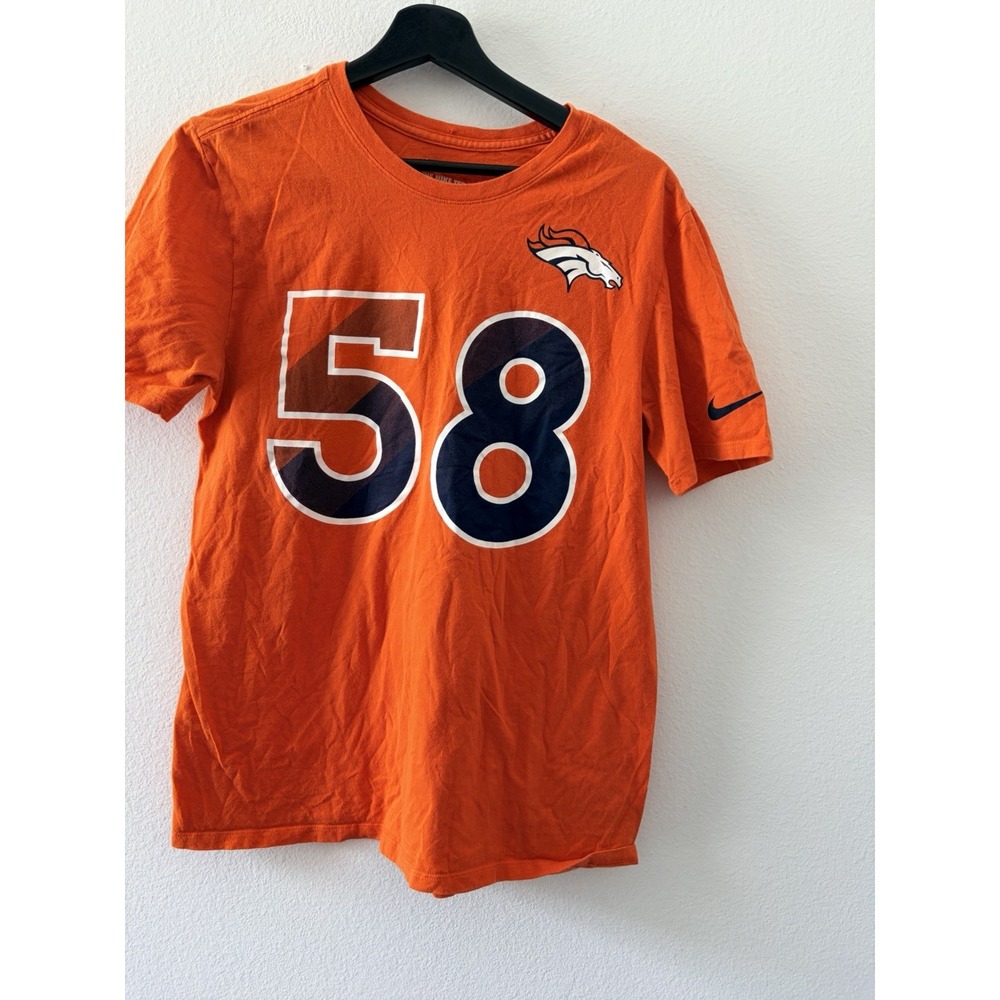 Nike Denver Broncos Von Miller 58 T-Shirt Orange Men's Size Medium NFL Tee